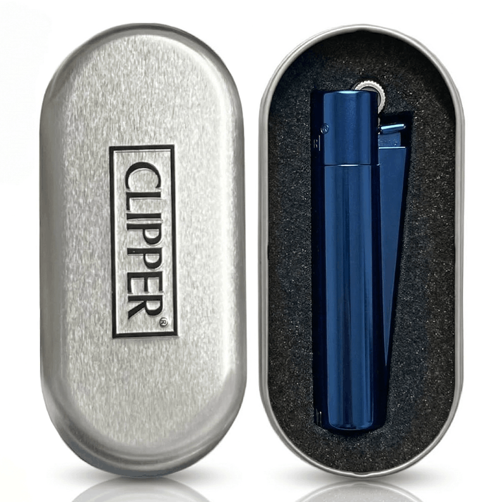 Clipper Large Metal DEEP BLUE with giftbox 